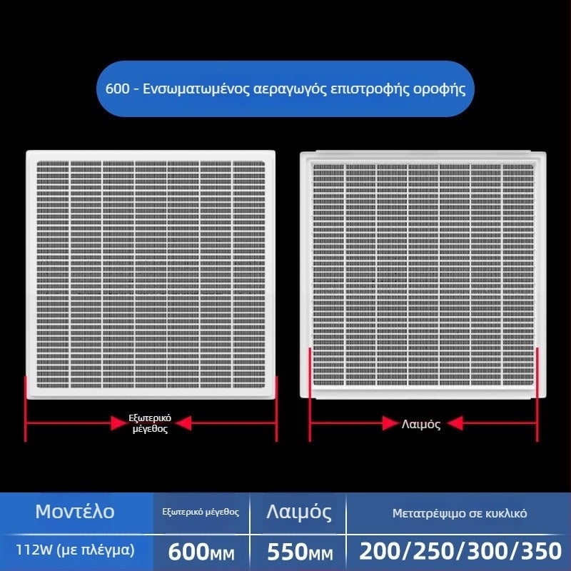 ABS πλαστικό πλέγμα εξαερισμού για κεντρικό κλιματισμό, διαχύτης αέρα, 300×300 mm