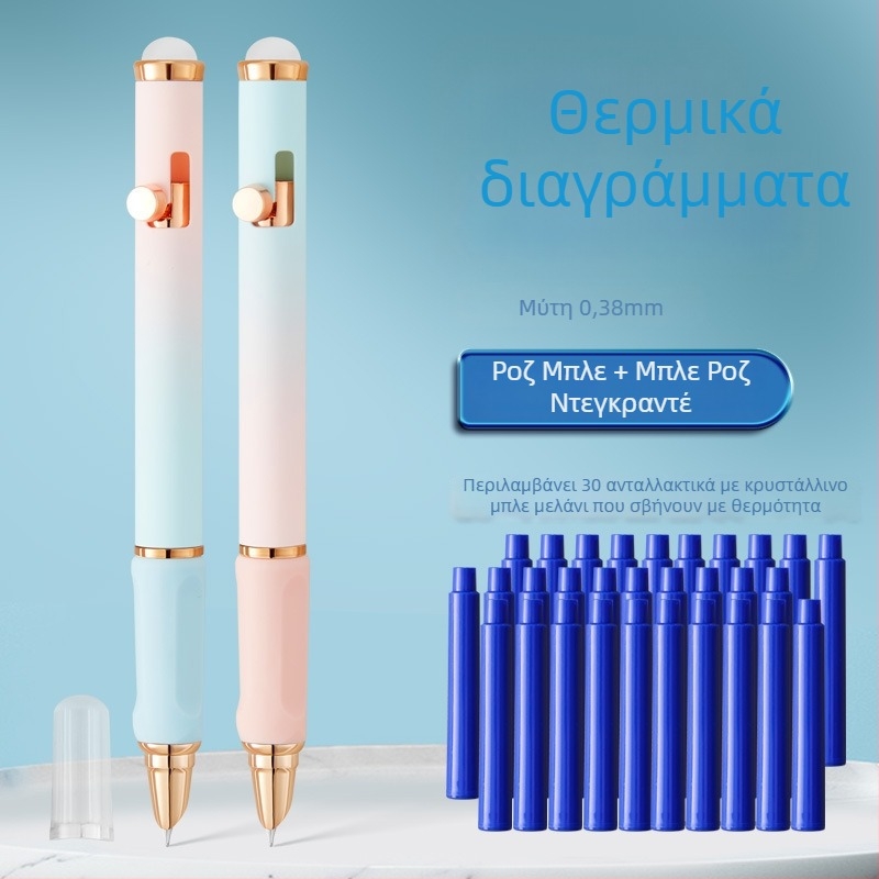 Έγχρωμο, υψηλής ποιότητας στυλό με μηχανισμό κλικ και διαγραψιμό με θερμικά ευαίσθητο μελάνι για εξάσκηση γραφής — συνιστάται από δασκάλους