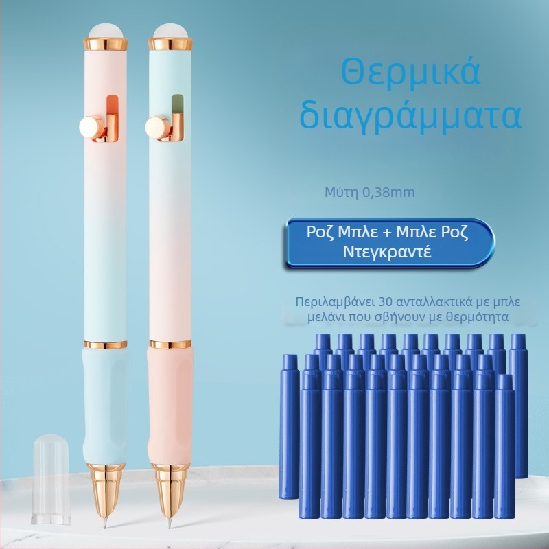 Έγχρωμο, υψηλής ποιότητας στυλό με μηχανισμό κλικ και διαγραψιμό με θερμικά ευαίσθητο μελάνι για εξάσκηση γραφής — συνιστάται από δασκάλους