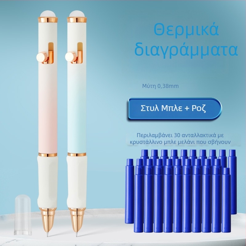 Έγχρωμο, υψηλής ποιότητας στυλό με μηχανισμό κλικ και διαγραψιμό με θερμικά ευαίσθητο μελάνι για εξάσκηση γραφής — συνιστάται από δασκάλους