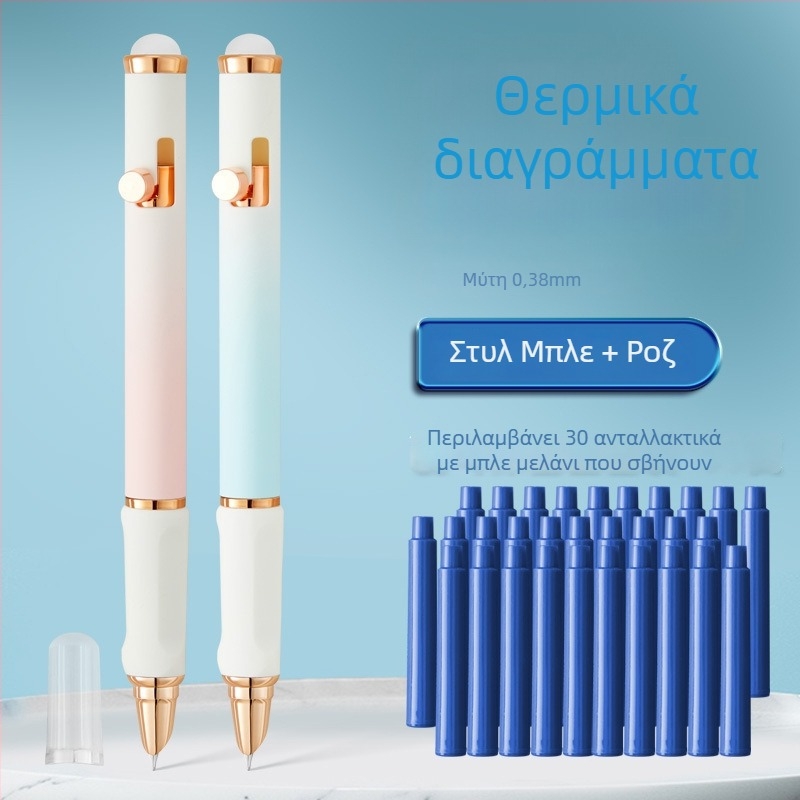 Έγχρωμο, υψηλής ποιότητας στυλό με μηχανισμό κλικ και διαγραψιμό με θερμικά ευαίσθητο μελάνι για εξάσκηση γραφής — συνιστάται από δασκάλους