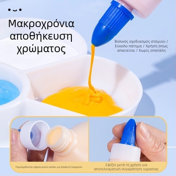 500 ml Ακρυλικά χρώματα σε φιάλες για κούκλες από γύψο και κεραμικές με καπέλο από ψάθα
