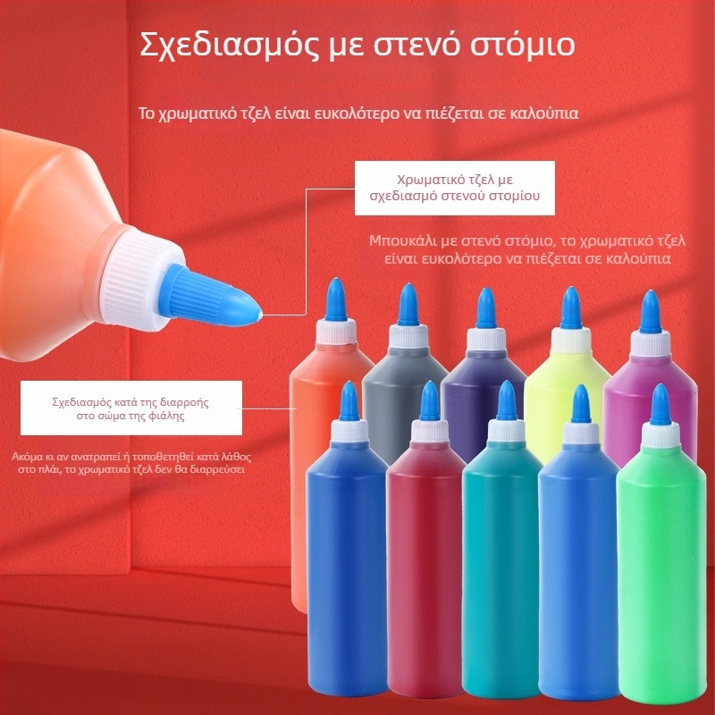 500 ml Ακρυλικά χρώματα σε φιάλες για κούκλες από γύψο και κεραμικές με καπέλο από ψάθα