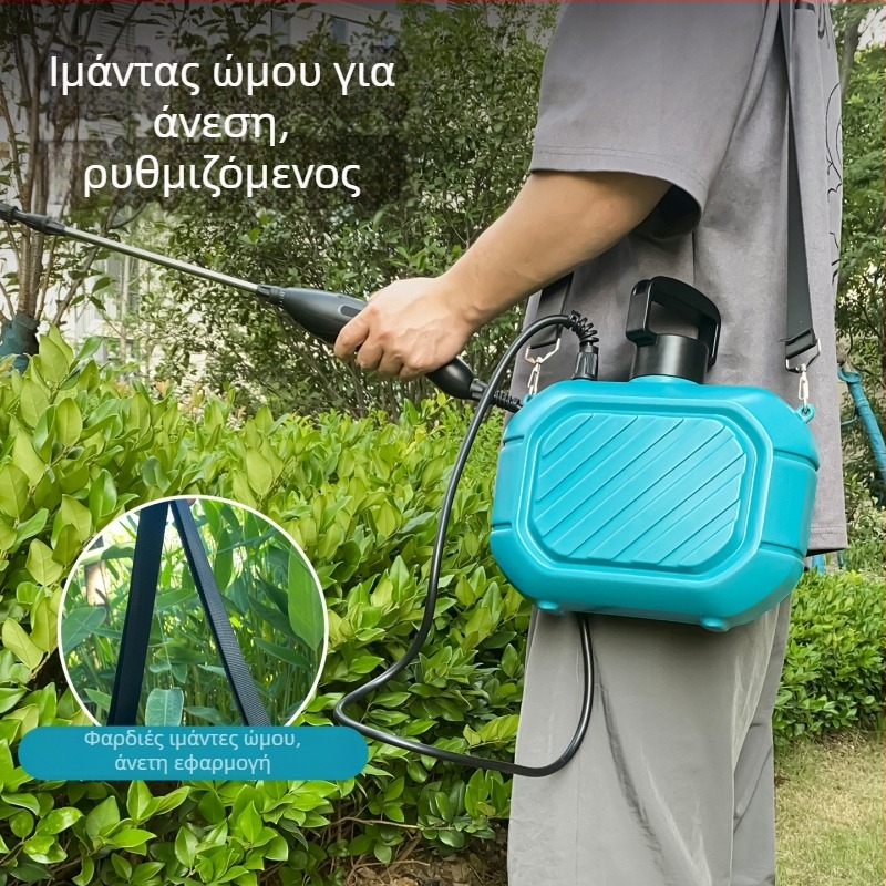 5L Κανά ποτίσματος με ηλεκτρικό ψεκαστήρα, επαναφορτιζόμενη για κήπο και οικιακή χρήση, απολύμανση και καθαρισμό