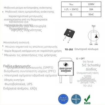 G5S120010C Δίοδος Schottky από καρβίδιο πυριτίου (SiC), υψηλής ισχύος