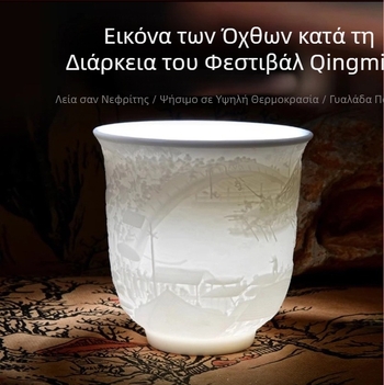 Κούπα τσαγιού από πορσελάνη σε κρεμώδες λευκό, κινεζικού στυλ, για γευσιγνωσία τσαγιού