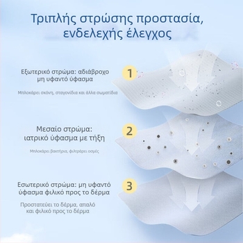Μίας χρήσης ιατρικές χειρουργικές μάσκες, καλοκαιρινές λεπτές, αποστείρωση με αιθάνιο, 10 τεμάχια ανά συσκευασία