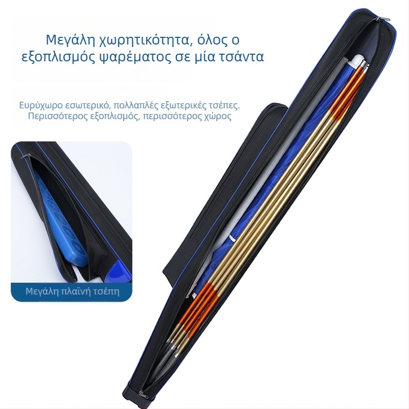 Θήκη καλαμιού ψαρέματος με σκληρό αδιάβροχο περίβλημα, μεγάλη χωρητικότητα, με ιμάντα ώμου και διασταυρούμενο τρόπο μεταφοράς για ποταμικό ψάρεμα