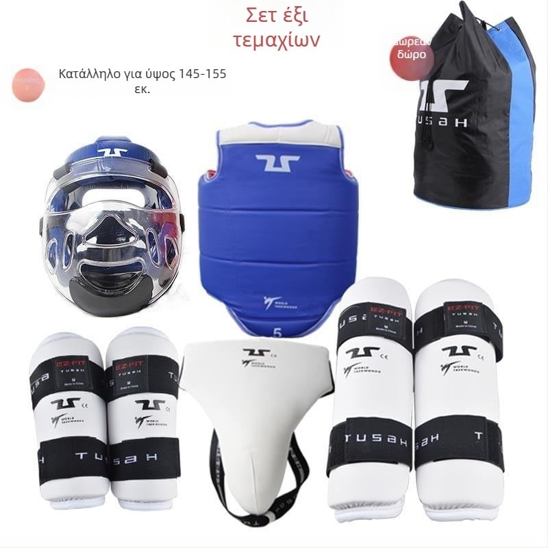 Έξι τεμάχια σετ προστατευτικού εξοπλισμού Taekwondo για παιδιά και ενήλικες – σετ προπονητή