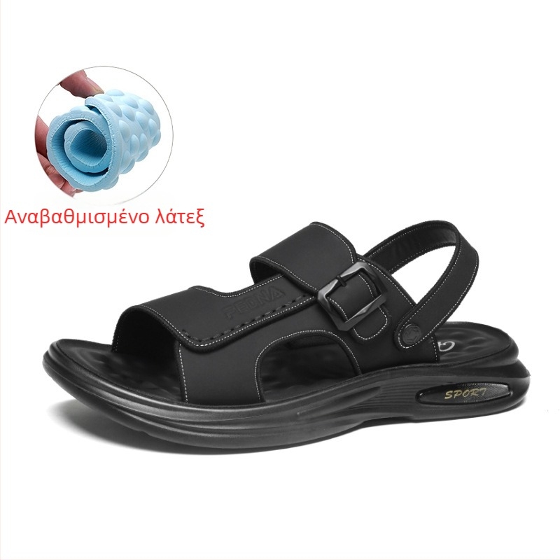 Ανδρικά καλοκαιρινά δερμάτινα σανδάλια με αντιολισθητική σόλα για οδήγηση και παραλία