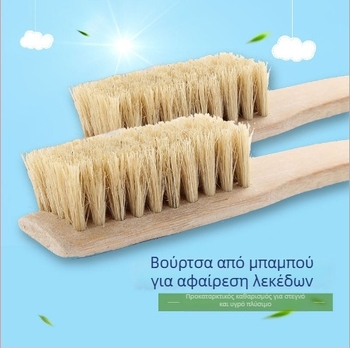 Βούρτσα μακριάς λαβής με τρίχες από χοίρο για παπούτσια, πλύσιμο και σουέντ