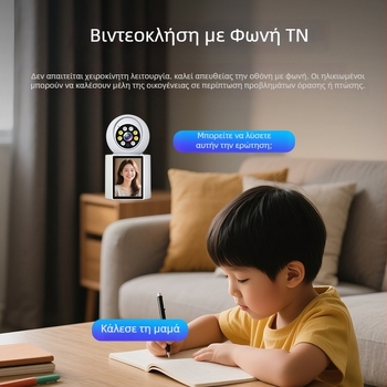 Έξυπνος διπλής κατεύθυνσης βίντεο μόνιτορ με κάμερα βιντεοκλήσεων για οικιακή παρακολούθηση μωρού