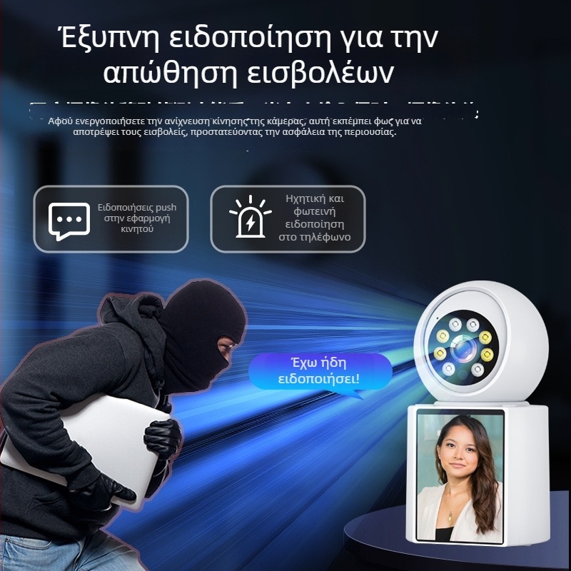 Έξυπνος διπλής κατεύθυνσης βίντεο μόνιτορ με κάμερα βιντεοκλήσεων για οικιακή παρακολούθηση μωρού