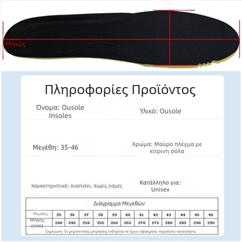 OSOLEI premium πάτοι παπουτσιών με αντιμυρωτικό και απορρόφηση ιδρώτα, πλήρης πάτος με ύψος για άνεση όλη την ημέρα