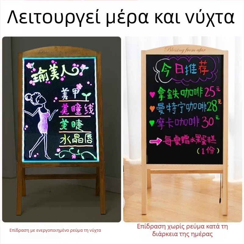LED Πίνακας Γραφής, Μικρός Μαυροπίνακας με Φθορίζουσα Διαφημιστική Εμφάνιση, Τιμές και Χειρόγραφο Μενού για Σταντ Νυχτερινής Αγοράς