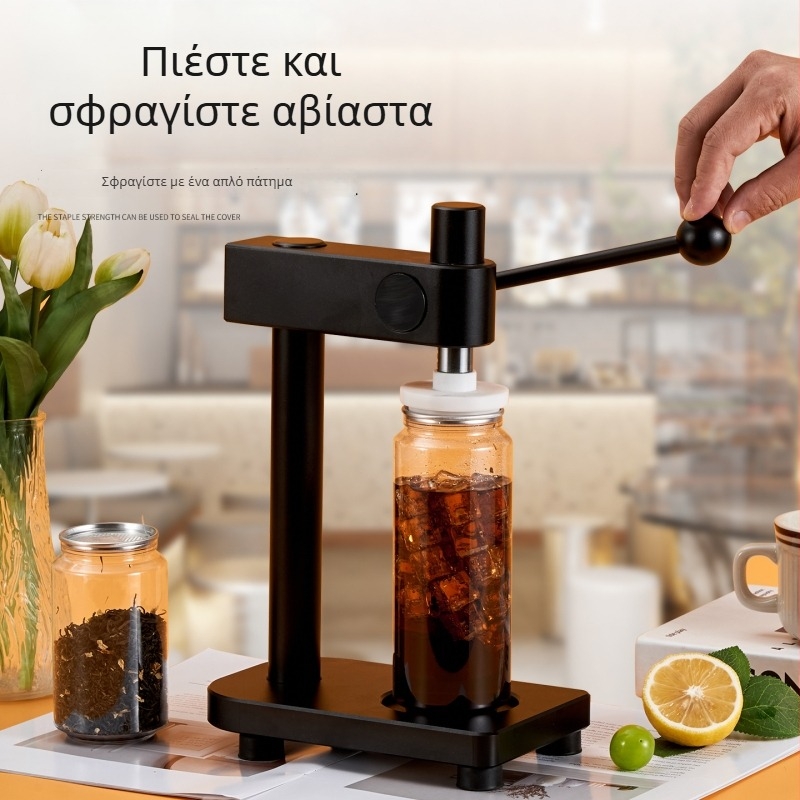 Zhuo Jin προσαρμοσμένη χειροκίνητη μηχανή σφράγισης κονσερβών για εμπορική χρήση σε καταστήματα τσαγιού με γάλα και πάγκους χυμών