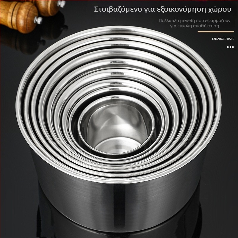 Κυκλικός κάδος καρυκευμάτων από ανοξείδωτο ατσάλι με καπάκι, μη μαγνητικός, παχυσμένος σχεδιασμός, για επαγγελματικές κουζίνες ξενοδοχείων