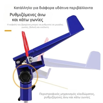 Κράτημα καλαμιού ψαρέματος με μηχανισμό αυτόματης ασφάλισης, πολυλειτουργική βάση γείωσης
