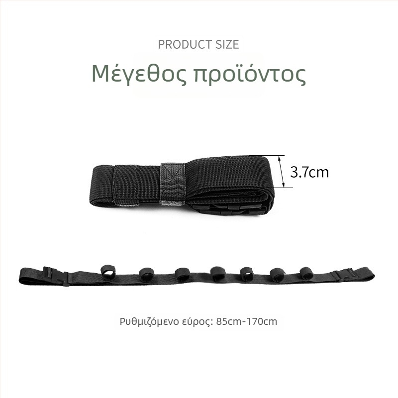 Mamba θήκη για καλάμια ψαρέματος αυτοκινήτου με επτά δαχτυλίδια — νάιλον ιμάντας στερέωσης