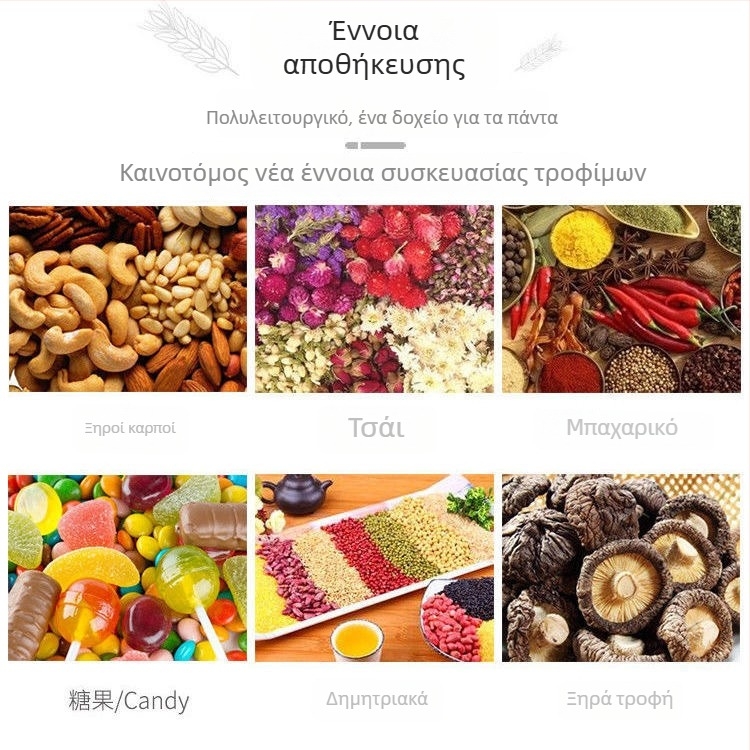 65 mm κλειστό PET πλαστικό βάζο, διαφανές με ευρύ στόμιο, κατάλληλο για αποθήκευση τσαγιού και ξηρών καρπών