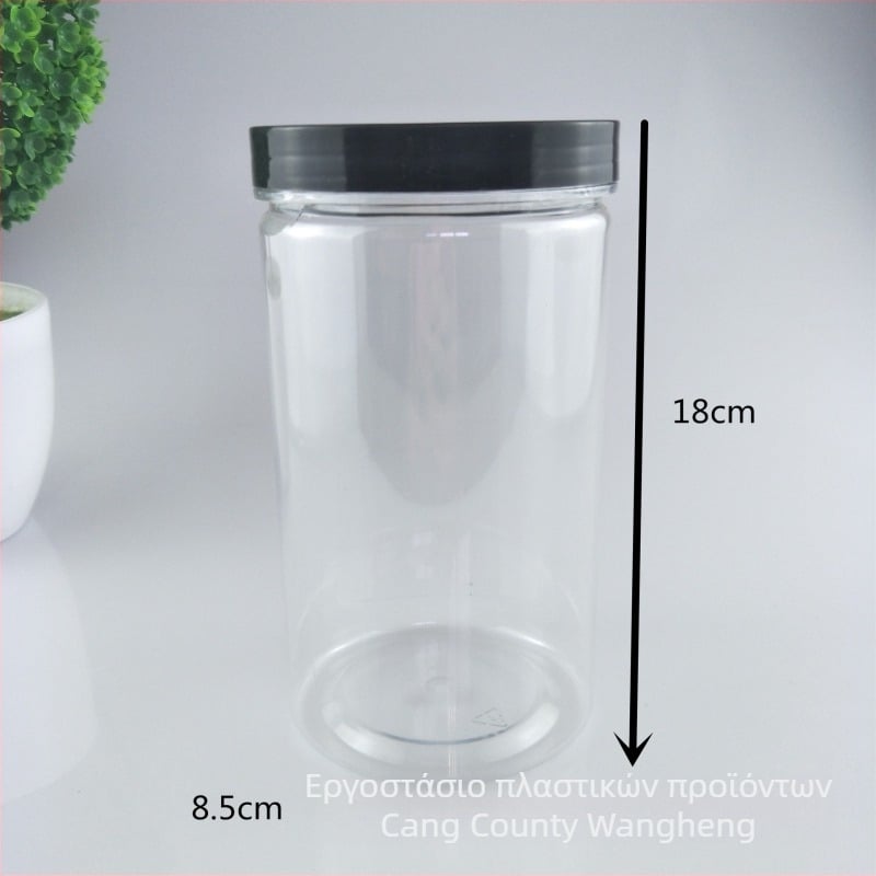 Δοχείο αποθήκευσης PET με ευρύ στόμιο, 900 ml, σφραγιζόμενο