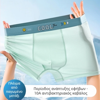 Εφηβικά ανδρικά εσώρουχα Ice Silk, δίκτυα διαπερατά, Καλοκαίρι, 12–15 ετών