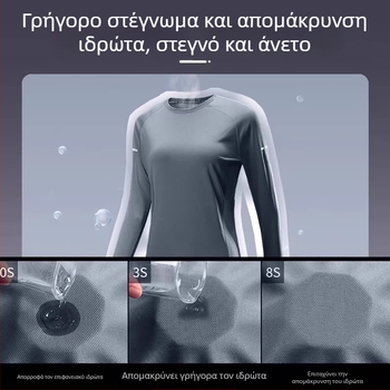 Γυναικείο αθλητικό T-shirt με μακριά μανίκια, γρήγορο στέγνωμα, μεγάλο μέγεθος, για τρέξιμο, πεζοπορία, γιόγκα και γυμναστήριο το φθινόπωρο-χειμώνα