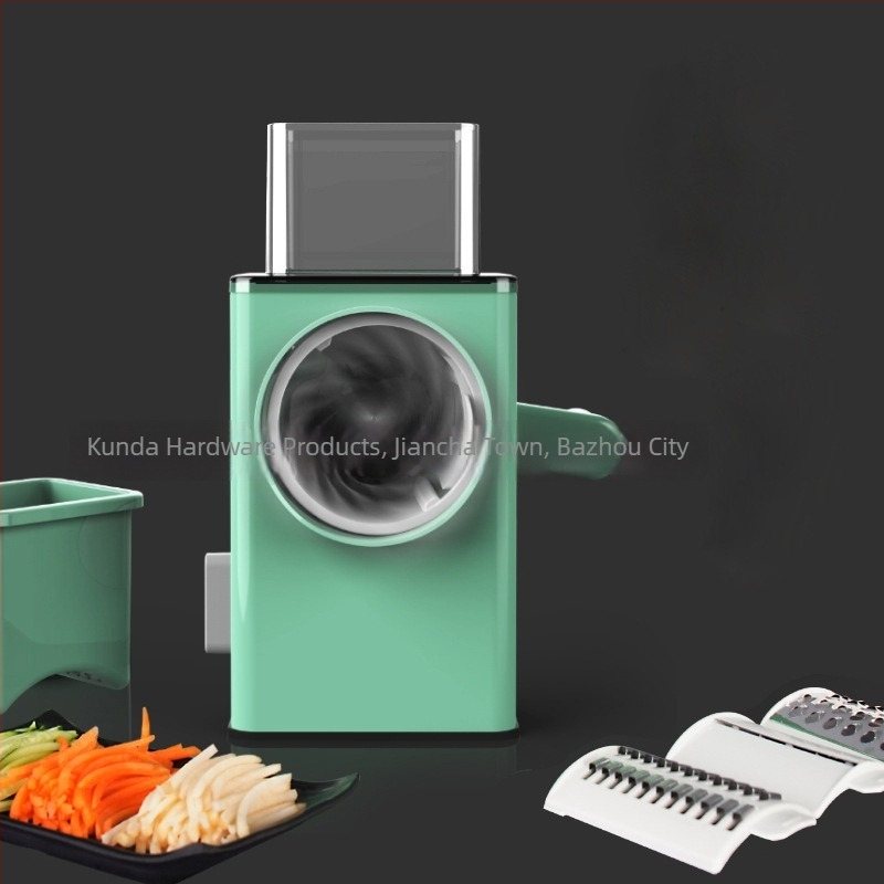 Storm πολυλειτουργικός κόπτης λαχανικών με χειροκίνητο κύλινδρο, φέτες πατάτας, τρίφτης και κοπή σε κύβους