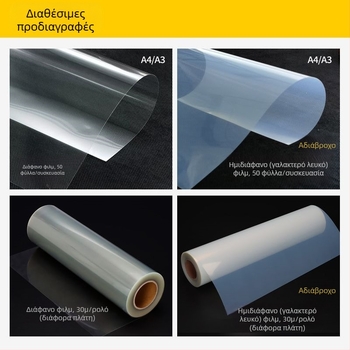 A4 Διαφανή Φιλμ Φύλλα για Εκτύπωση Inkjet/Laser, Αδιάβροχο Φιλμ Χαρτί, Φύλλα Φωτισμού 6 Ίντσες