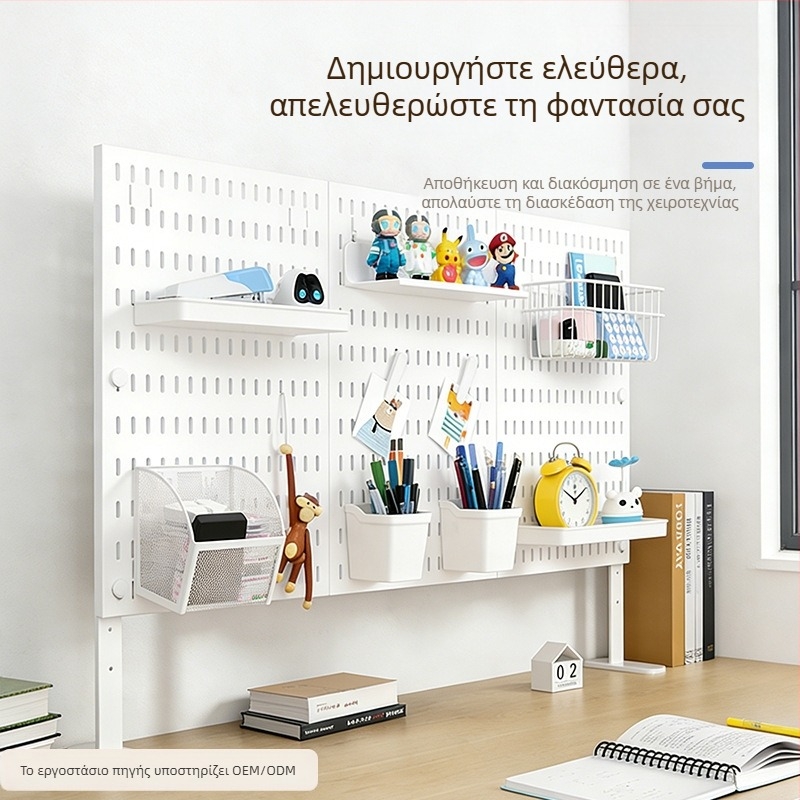 Επιτραπέζιος πίνακας οπών χωρίς διάτρηση, ρυθμιζόμενο ύψος, με κλιπ για οργάνωση βιβλίων και γραφείου