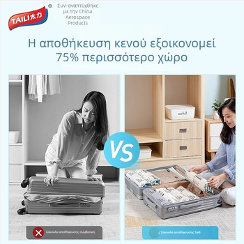 Προσαρμοσμένη σακούλα κενού με ρολό χειρός, παχύτερη αποθήκευση ρούχων, ταξιδιωτική συμπίεση, OEM