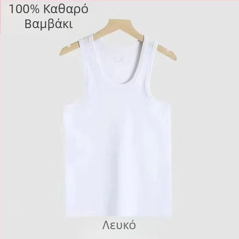 Ανδρικό αμάνικο τοπ από μόνταλ, λεπτό και διαπνέον για το καλοκαίρι, αθλητικό, μονόχρωμο, στρογγυλή λαιμόκοψη