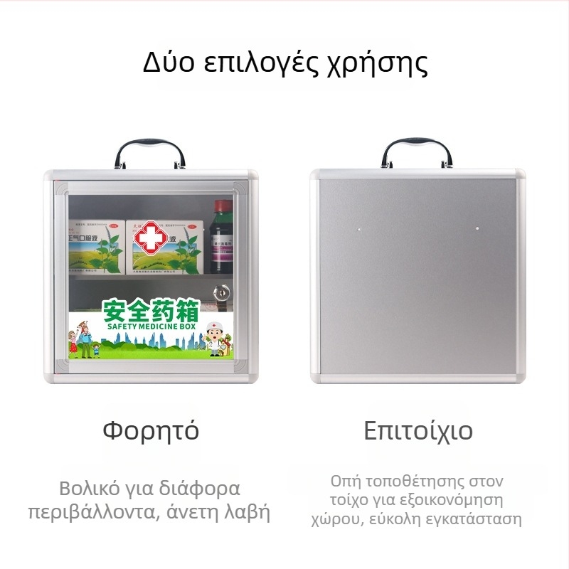 Επιτοίχια θήκη φαρμάκων από κράμα αλουμινίου με κλειδαριά – συμπαγής οικιακή αποθήκευση φαρμάκων