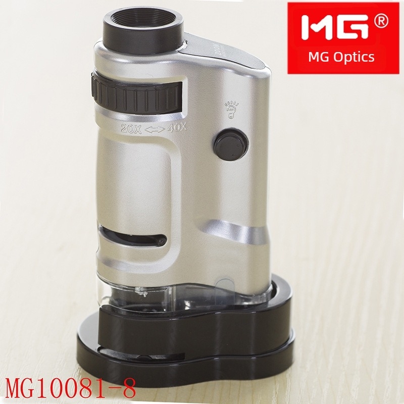 MG10081-8 Φορητό Μίνι Μικροσκόπιο, Μεγέθυνση 20-40x, Ευρυγώνιος οφθαλμικός φακός