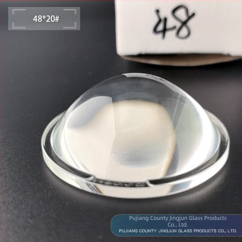 Οπτικός κυρτός φακός από γυαλί, 48×20 mm, υψηλό borosilicate γυαλί για LED φώτα αυτοκινήτου