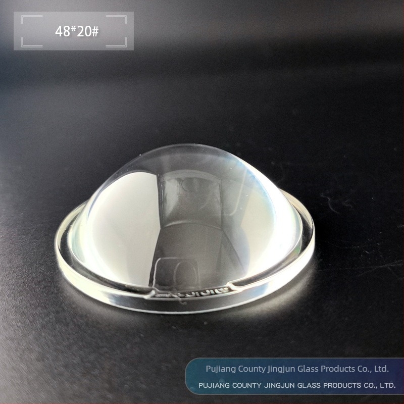 Οπτικός κυρτός φακός από γυαλί, 48×20 mm, υψηλό borosilicate γυαλί για LED φώτα αυτοκινήτου