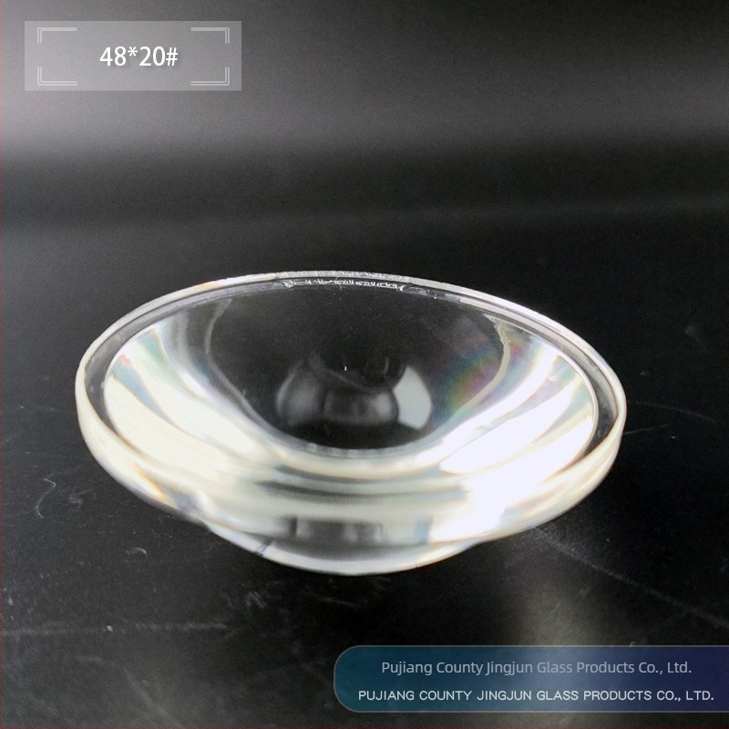 Οπτικός κυρτός φακός από γυαλί, 48×20 mm, υψηλό borosilicate γυαλί για LED φώτα αυτοκινήτου