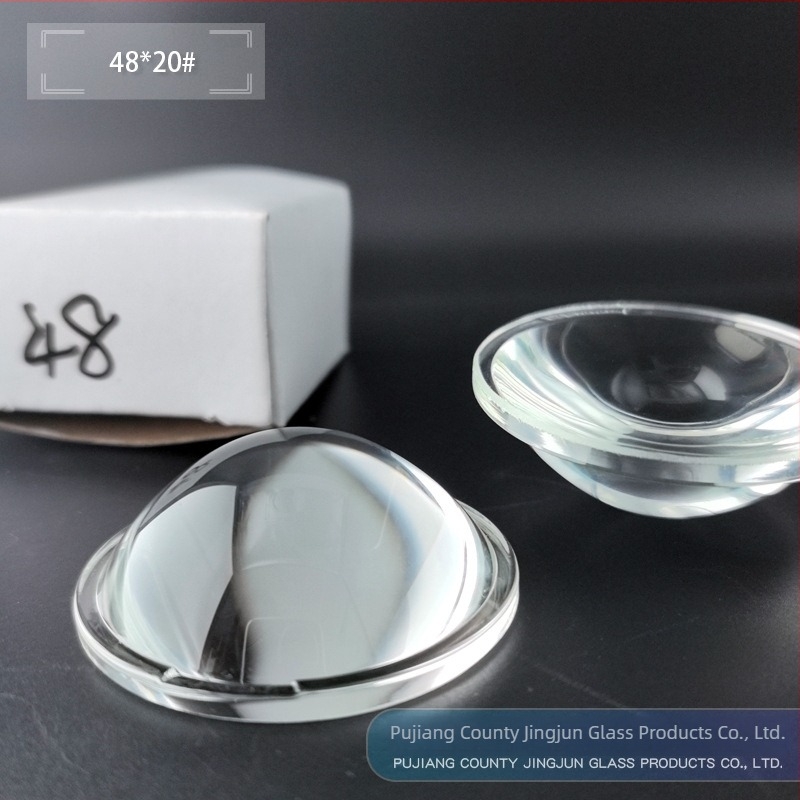 Οπτικός κυρτός φακός από γυαλί, 48×20 mm, υψηλό borosilicate γυαλί για LED φώτα αυτοκινήτου