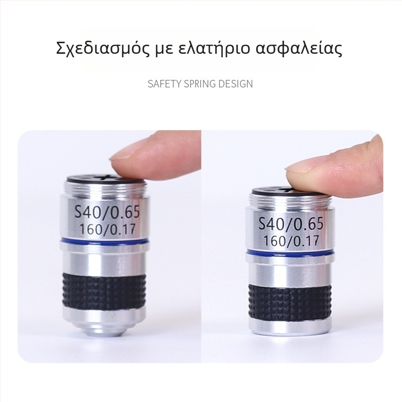 Οικουμενικός αχρωματικός αντικειμενικός φακός για βιολογικά μικροσκόπια 4X/10X/40X