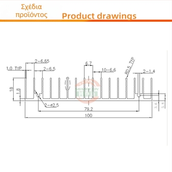 Αλουμινένιος ψύκτης με προφίλ 30×100×18 mm για IC μητρικής, τρανζίστορ, MOSFET και σταθεροποιητές τάσης