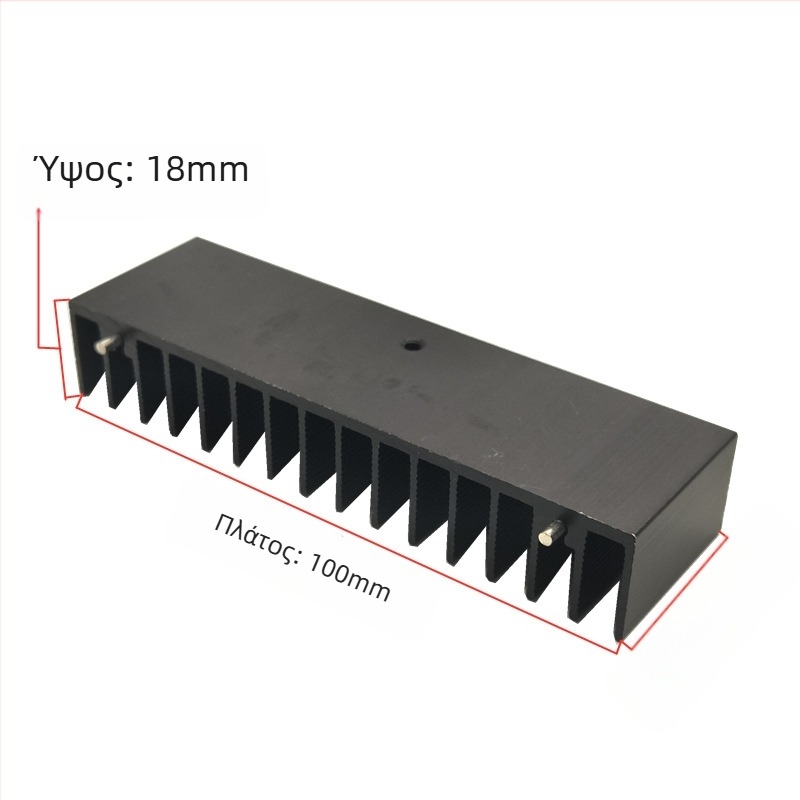 Αλουμινένιος ψύκτης με προφίλ 30×100×18 mm για IC μητρικής, τρανζίστορ, MOSFET και σταθεροποιητές τάσης