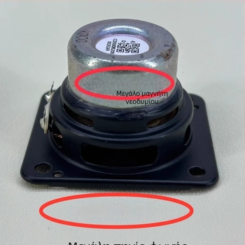 Ηχείο ευρέος φάσματος 48x44 mm, αντίσταση 4 Ω, ισχύς 20 W, αναβάθμιση τεσσάρων ηχείων με καλειδοσκόπιο