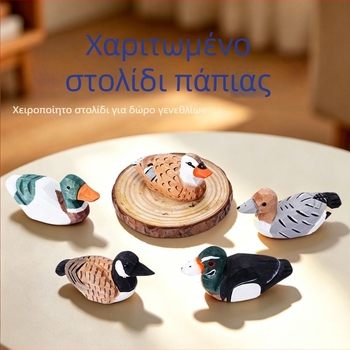 Χειροποίητα, βαμμένα μικρά παπάκια από φυσικό basswood, γλυκά ξύλινα διακοσμητικά