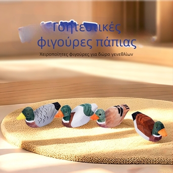 Χειροποίητα, βαμμένα μικρά παπάκια από φυσικό basswood, γλυκά ξύλινα διακοσμητικά