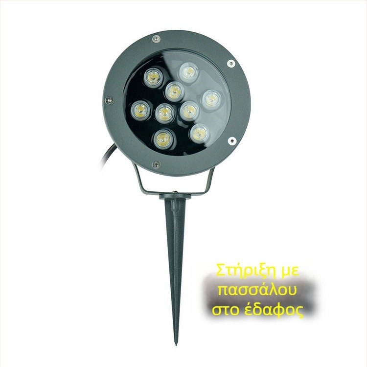 LED κυκλικό φως δαπέδου με πρίζα, προβολή σε τοίχο, φωτισμός δέντρων και χρωματισμένο φωτισμό γκαζόν, 6W/12W