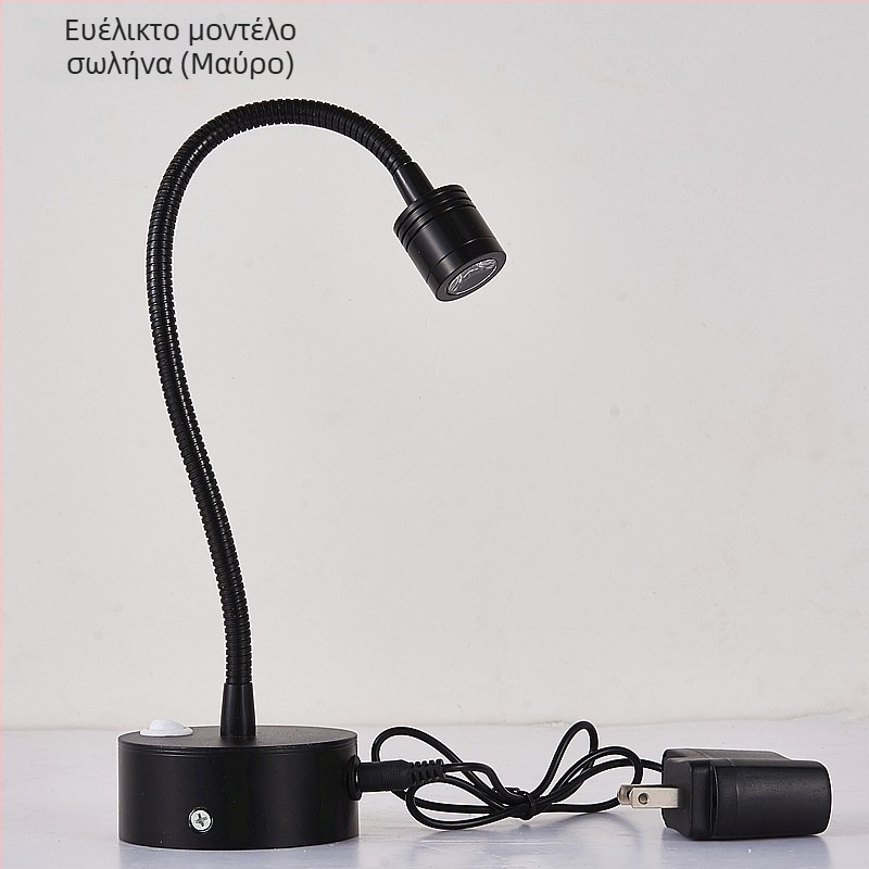 LED προβολέας με επαναφορτιζόμενη ευέλικτη κεφαλή για βιτρίνες με κοσμήματα, ασύρματο φωτισμό επίδειξης, 1W/3W, συμπαγές φωτιστικό για μπαρ