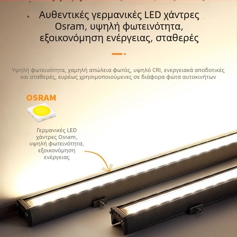 Εξωτερικά LED γραμμικά φώτα σε σωλήνα, αδιάβροχα, με εξωτερικό έλεγχο RGB, φωτισμός κτιρίου, πολύχρωμα περιγράμματα γραμμών