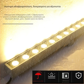 LED φωτιστικό τοίχου για εξωτερική και εσωτερική χρήση, αδιάβροχο, 6500K, 48 LED, μήκος 1000 mm, IP65, δυνατότητα ρύθμισης φωτισμού με εξωτερικό έλεγχο, γάμου/φασαδ φωτισμός, kontour σε σχήμα V και γραμμικός φωτισμός, εξαιρετικά φωτεινό