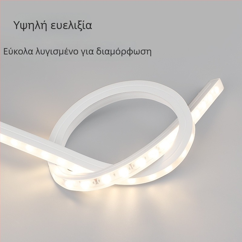 IP65 εξωτερική αδιάβροχη σιλικόνη ευέλικτη γραμμική LED ταινία, 24V, 48×2835 LED, CRI 90, δέσμη 30°, φωτισμός τοίχου φόντου