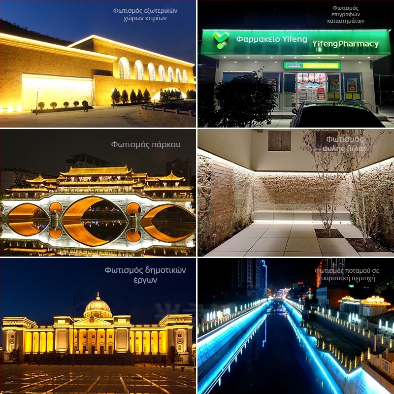 IP68 αδιάβροχο φωτιστικό τύπου wall washer για εξωτερικό φωτισμό, RGB φωτισμός προσόψεως, υποβρύχια LED λωρίδα, μήκος 1000 mm